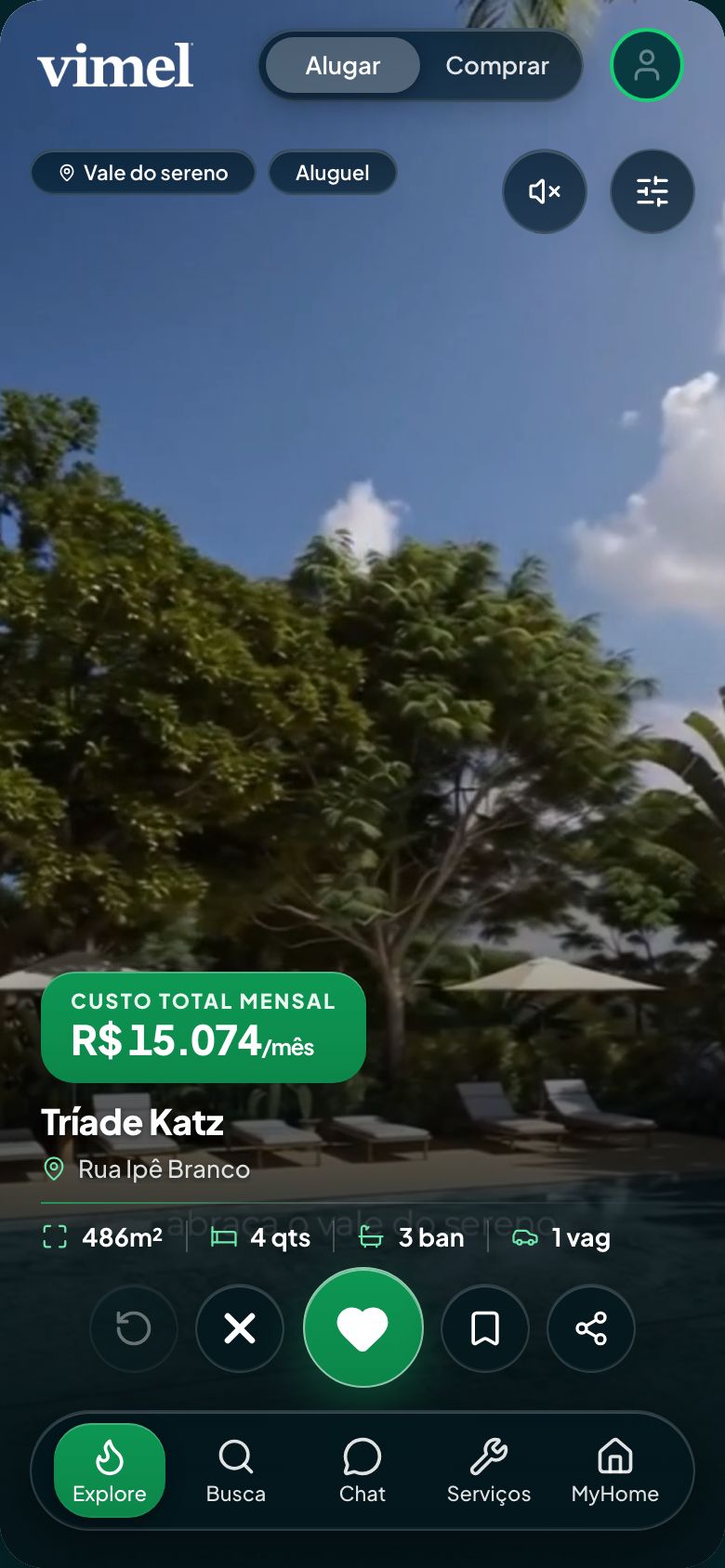 Tela Explorar do Vimel Home