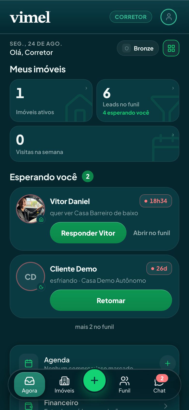 Painel do corretor