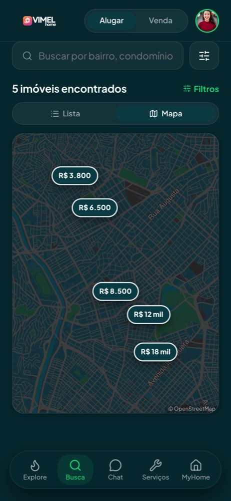 Mapa com preços (tema escuro)