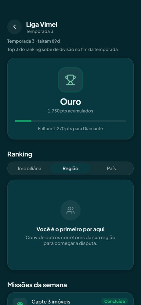 Liga de Corretores (tema escuro)